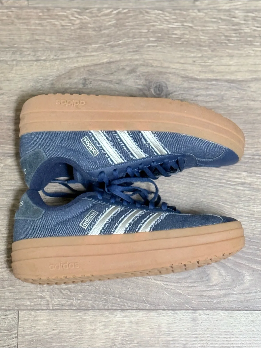 Adidas VL Court Bold Denim Platform Sneakers Womens 7.5 Blue Gum JS4471